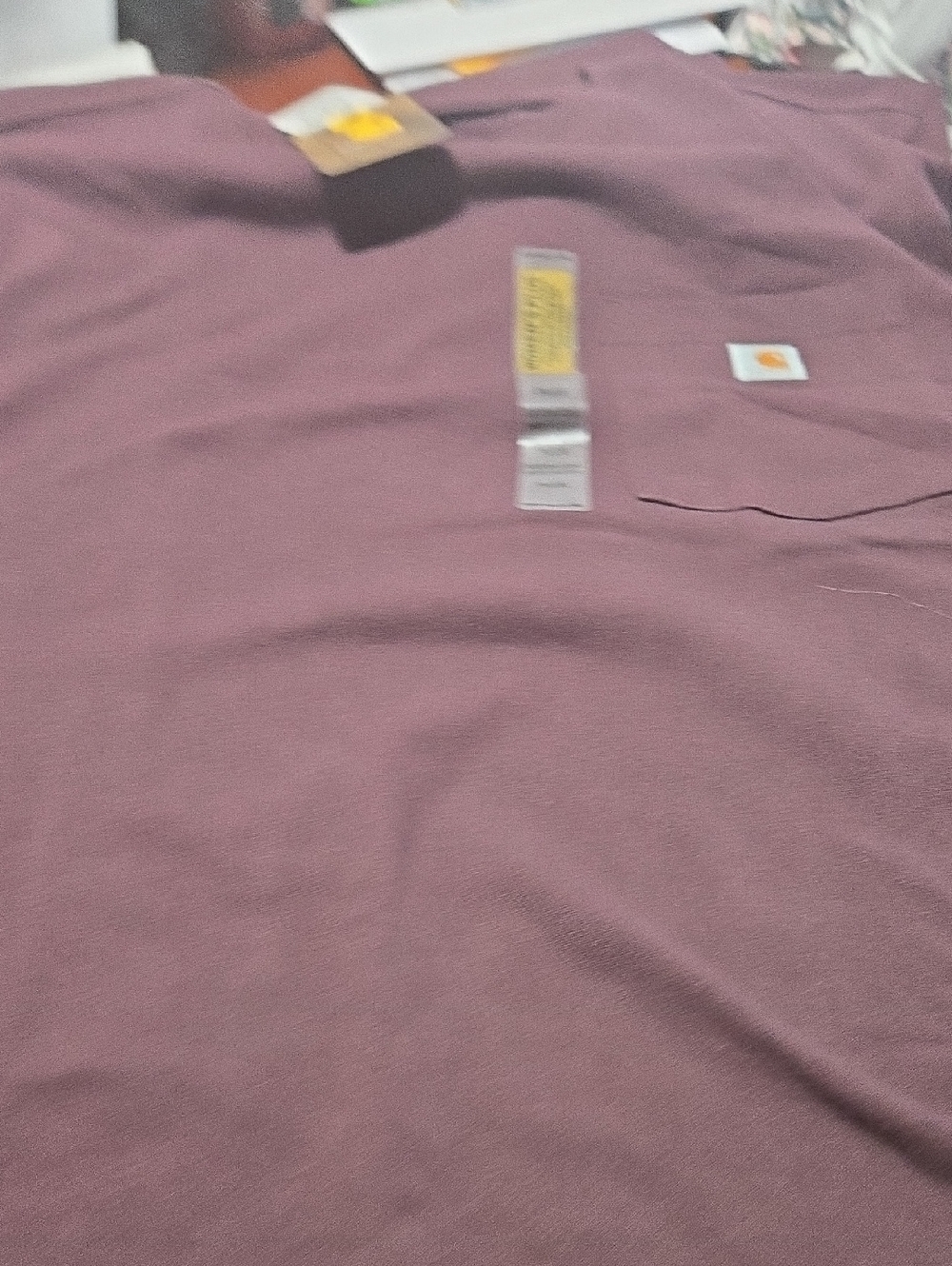 Carhartt Men’s Short-Sleeve Pocket Tee in Plum Mauve Size 2x Plus Fit